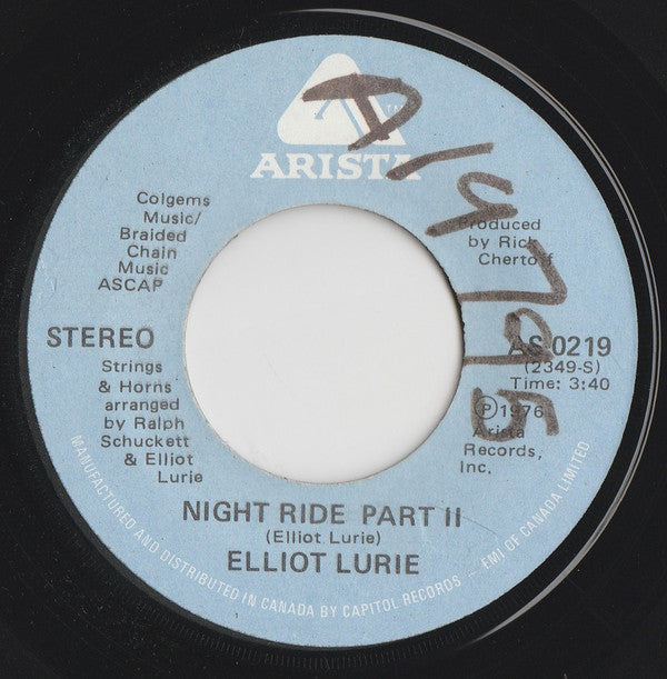 Elliot Lurie - Night Ride Part Ii (45-Tours Usagé)