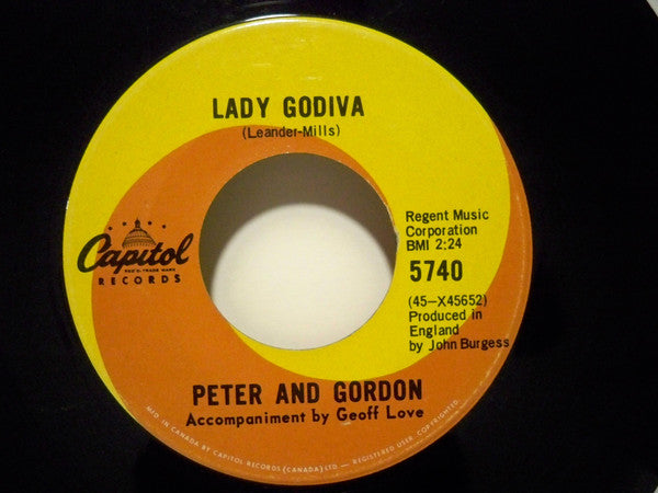 Peter And Gordon - Lady Godiva / Mornings Calling (45-Tours Usagé)