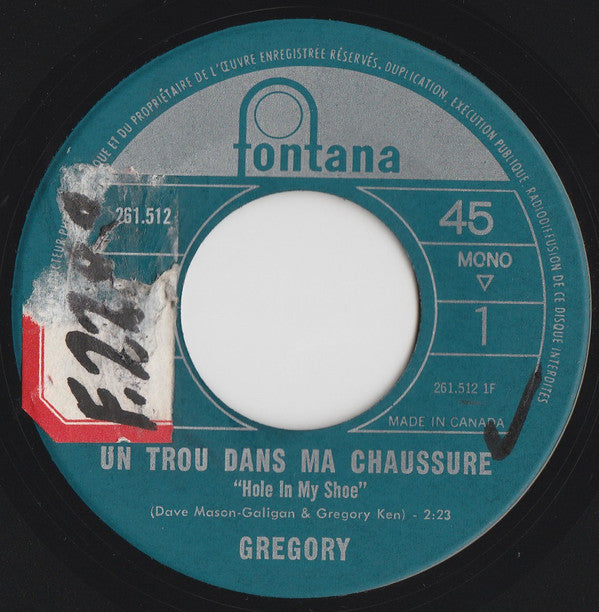 Gregory Ken - Un Trou Dans Ma Chaussure (45-Tours Usagé)