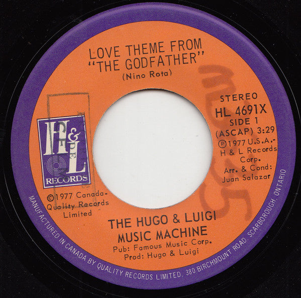 The Hugo And Luigi Music Machine - Love Theme From "the Godfather" (45-Tours Usagé)