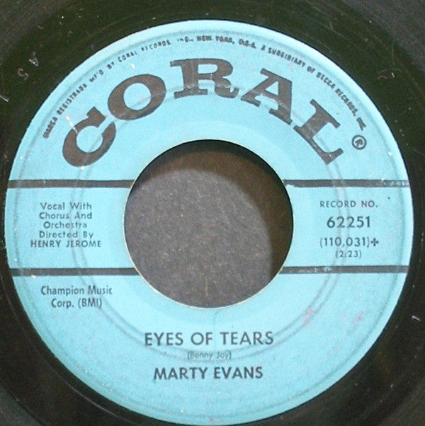 Marty Evans (2) - The Rockin Rose Of Texas/eyes Of Tears (45-Tours Usagé)
