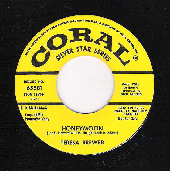 Teresa Brewer - Honeymoon / When You Wore A Tulip (45-Tours Usagé)