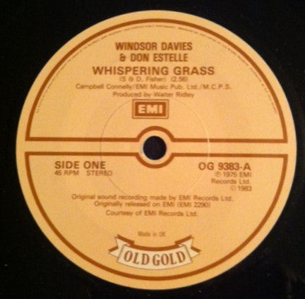 Windsor Davies And Don Estelle / Clive Dunn - Whispering Grass / Grandad (45-Tours Usagé)