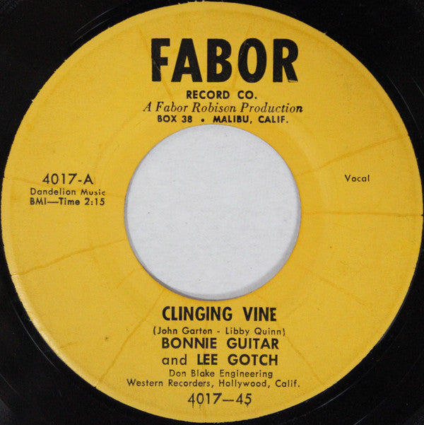 Bonnie Guitar And Lee Gotch - Clinging Vine (45-Tours Usagé)