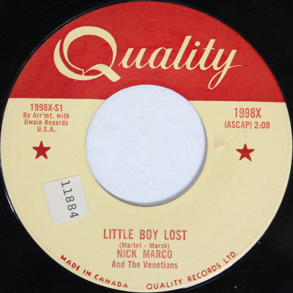 Nick Marco And The Venetians - Little Lost Boy / Would It Hurt You (45-Tours Usagé)