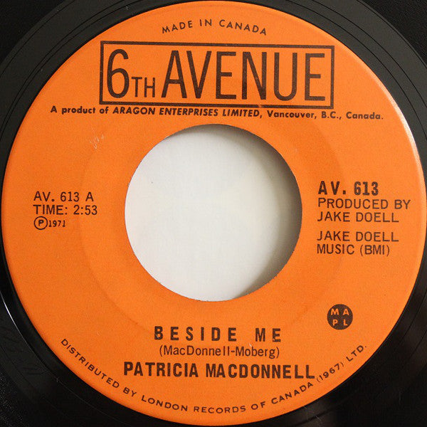 Patti Macdonnell - Beside Me (45-Tours Usagé)