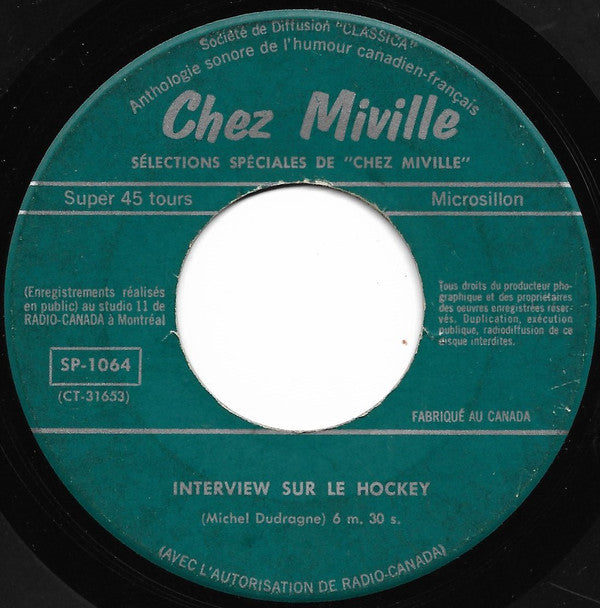 Michel Dudragne - Interview Sur Le Hockey (45-Tours Usagé)