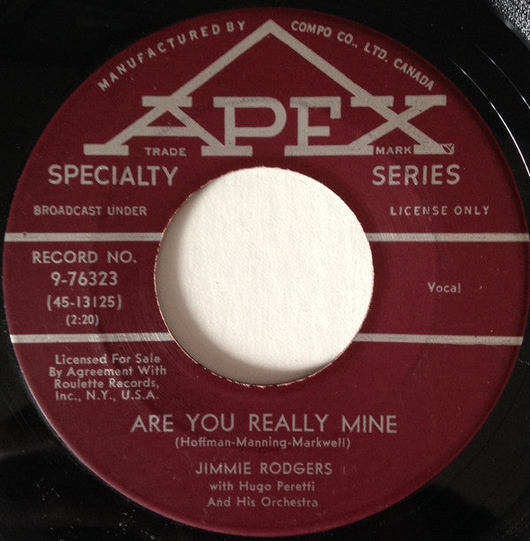 Jimmie Rodgers (2) - Are You Really Mine / The Wizard (45-Tours Usagé)