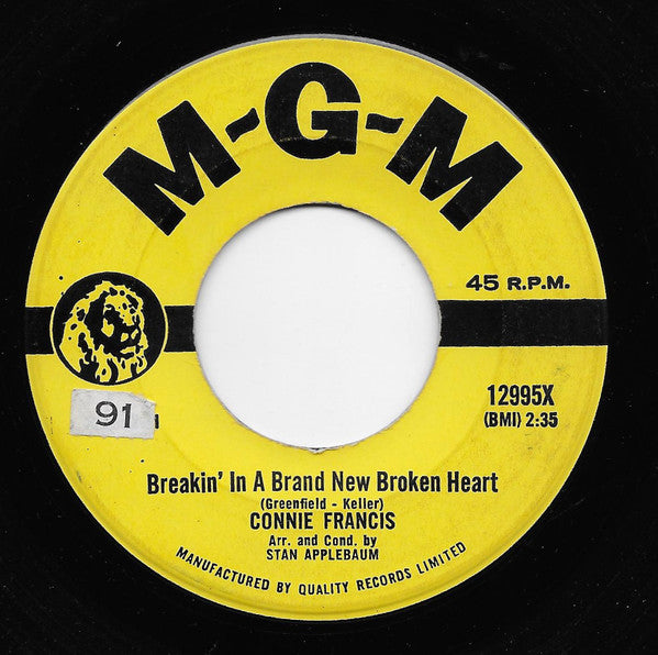 Connie Francis - Breakin In A Brand New Broken Heart (45-Tours Usagé)