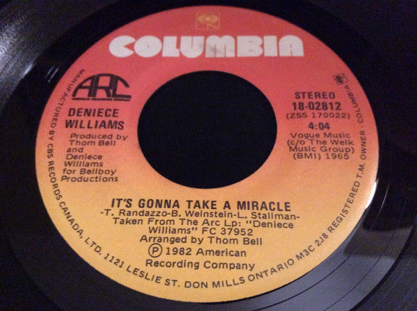 Deniece Williams - Its Gonna Take A Miracle (45-Tours Usagé)