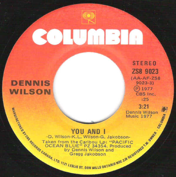 Dennis Wilson (2) - You And I (45-Tours Usagé)