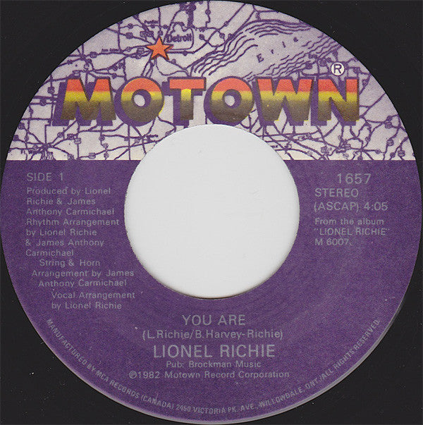 Lionel Richie - You Are / You Mean More To Me (45-Tours Usagé)