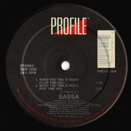 Sassa - When The Time Is Right (Vinyle UsagŽ)