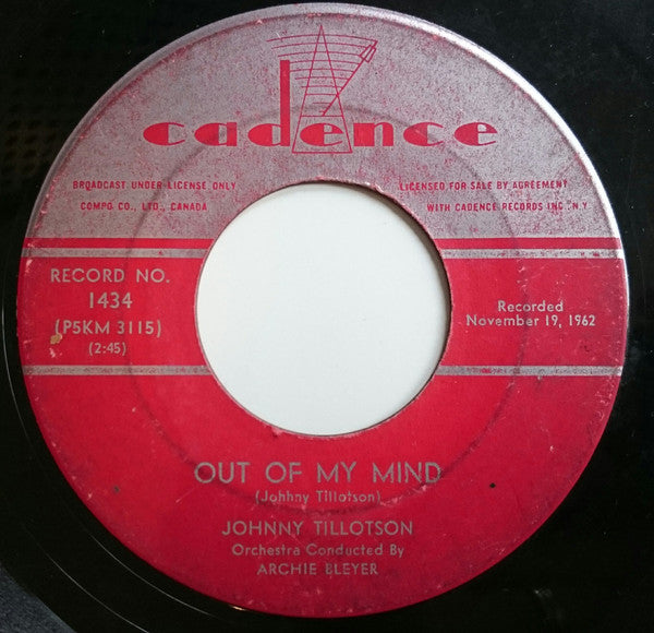 Johnny Tillotson - Out Of My Mind / Empty Feelin (45-Tours Usagé)