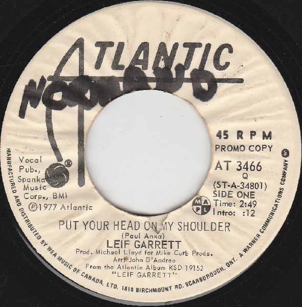 Leif Garrett - Put Your Head On My Shoulder (45-Tours Usagé)