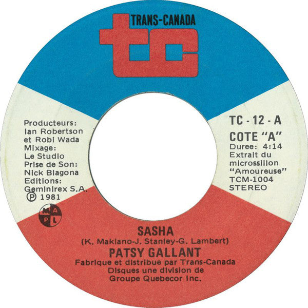 Patsy Gallant - Sasha (45-Tours Usagé)