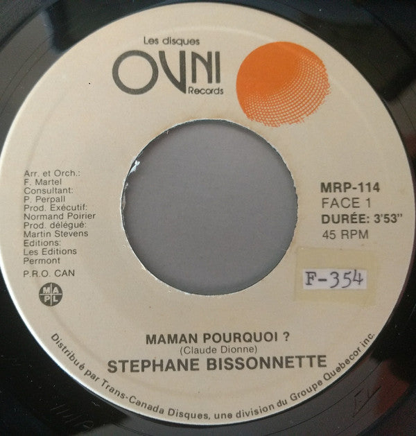 Stephane Bissonnette Luco Piori Orchestra - Maman Pourquoi ? (45-Tours Usagé)