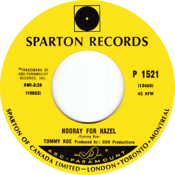 Tommy Roe - Hooray For Hazel / Need Your Love (45-Tours Usagé)