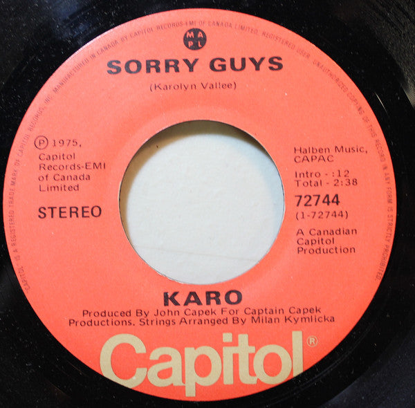 Karo (3) - Sorry Guys (45-Tours Usagé)