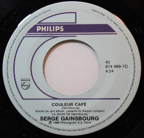 Serge Gainsbourg - Couleur Cafe - Live (45-Tours Usagé)