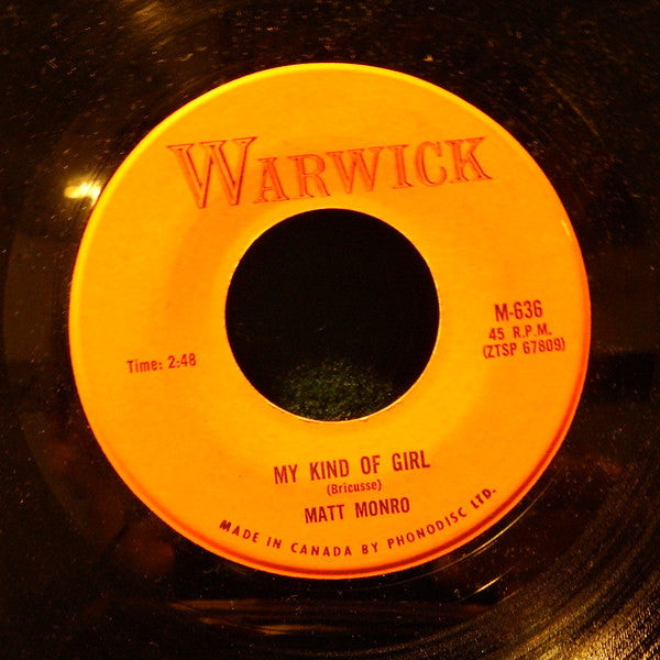 Matt Monro - My Kind Of Girl / This Time (45-Tours Usagé)