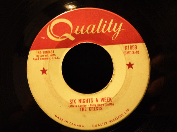 The Crests - Six Nights A Week (45-Tours Usagé)