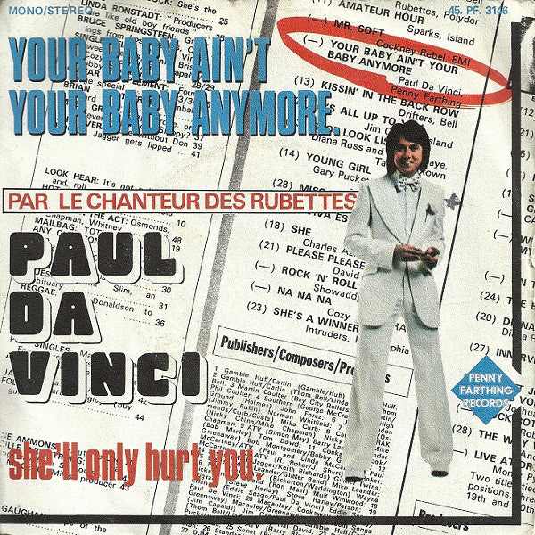 Paul Da Vinci - Your Baby Aint Your Baby Anymore (45-Tours Usagé)