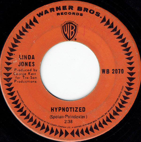 Linda Jones - Hypnotized / I Cant Stop Lovin My Baby (45-Tours Usagé)