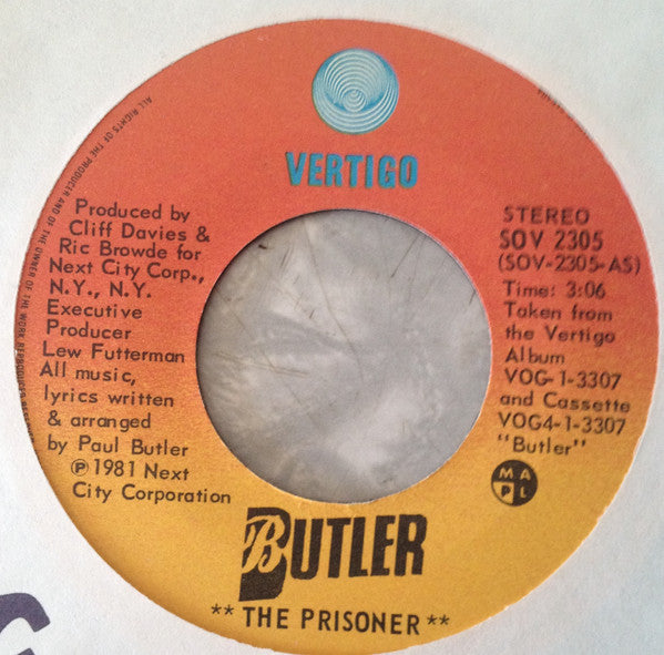 Butler (2) - The Prisoner / Down And Out (45-Tours Usagé)