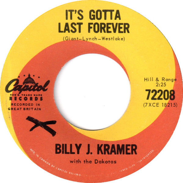Billy J Kramer And The Dakotas - Its Gotta Last Forever (45-Tours Usagé)