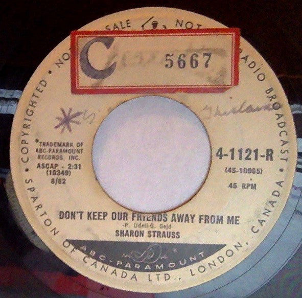 Sharon Strauss - Dont Keep Our Friends Away From Me (45-Tours Usagé)