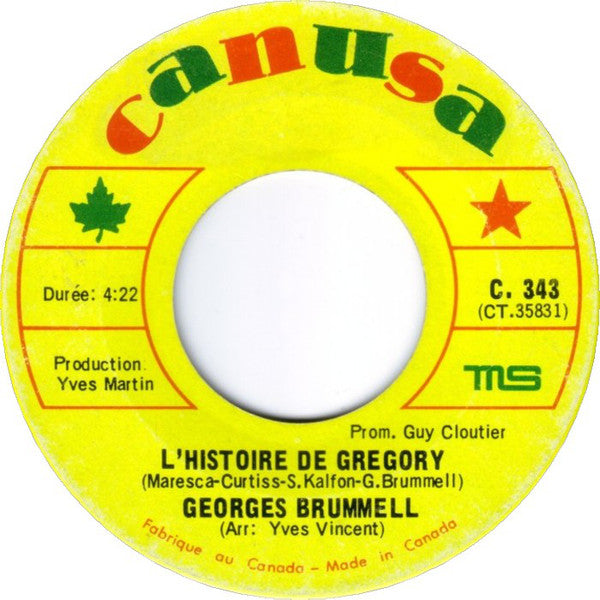George Brummell - Lhistoire De Gregory (45-Tours Usagé)